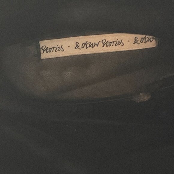 & Other Stories Brown Leather Mid-Calf Heeled Boots Size EU41 US10/10.5 - Picture 7 of 8